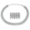 Collier aus 750 Gold Weißgold 515 Brillanten 14,04ct TW-SI L:42mm