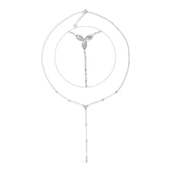 Collier aus 750 Gold Weißgold 16 Brillanten 0,29ct TW-SI L:49,7cm