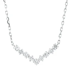 Collier aus 750 Gold Weißgold 9 Brillanten 0,36ct TW-PI L:45,7cm