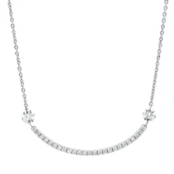 Collier aus 750 Gold Weißgold 27 Brillanten 0,48ct TW-SI L:44,5cm