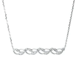 Collier aus 750 Gold Weißgold 13 Brillanten 0,21ct TW-SI/PI L:46cm