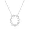 Collier aus 750 Gold Weißgold 24 Brillanten 1,33ct TW-SI L:45,7cm