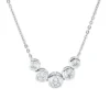 Collier aus 750 Gold Weißgold 5 Brillanten 0,56ct TW-SI L:45,5cm Zarge