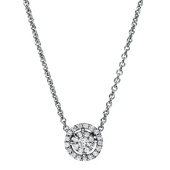 Collier aus 750 Gold Weißgold 26 Brillanten 0,19ct TW-SI L:45cm