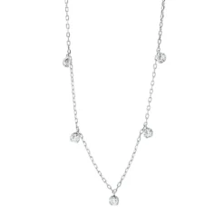 Collier aus 750 Gold Weißgold 5 Brillanten 0,38ct TW-PI L:45,7cm