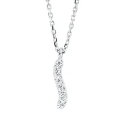 Collier aus 750 Gold Weißgold 7 Brillanten 0,03ct TW-SI L:45cm