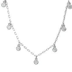 Collier aus 585 Gold Weißgold 7 Brillanten 0,29ct TW-SI L:45,7cm