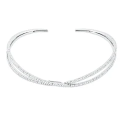 Collier aus 750 Gold Weißgold 188 Brillanten 3,37ct TW-VSI/SI L:34,3 cm