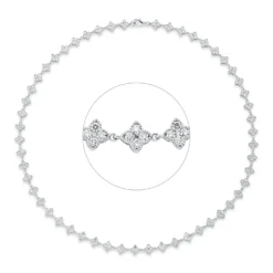 Collier aus 750 Gold Weißgold 265 Brillanten 6,3ct W-SI L:45cm