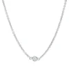 Collier aus 750 Gold Weißgold 7 Brillanten 0,12ct W-SI L:45cm Zarge