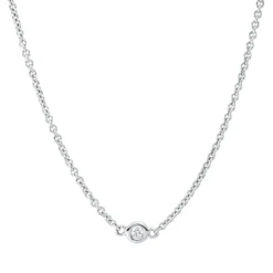 Collier aus 750 Gold Weißgold 7 Brillanten 0,12ct W-SI L:45cm Zarge