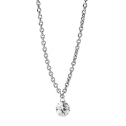 Collier aus 750 Gold Weißgold Brillant 0,15ct TW-SI L:45cm