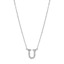 Collier aus 750 Gold Weißgold 20 Brillanten 0,08ct TW-SI L:43,2cm