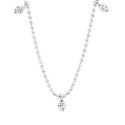 Collier aus 750 Gold Weißgold 5 Brillanten 0,16ct TW-SI L:46cm