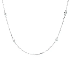 Collier aus 750 Gold Weißgold 8 Brillanten 0,29ct TW-SI L:45,7cm
