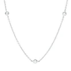 Collier aus 750 Gold Weißgold 10 Brillanten 0,18ct TW-VSI L:50cm