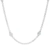 Collier aus 750 Gold Weißgold 10 Brillanten 0,51ct TW-SI L:45,7cm Zarge