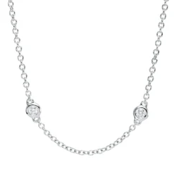 Collier aus 750 Gold Weißgold 10 Brillanten 0,5ct TW-SI L:45,7cm Zarge