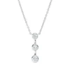Collier aus 750 Gold Weißgold 3 Brillanten 0,23ct TW-SI L:45,7cm