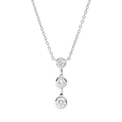 Collier aus 750 Gold Weißgold 3 Brillanten 0,23ct TW-SI L:45,7cm