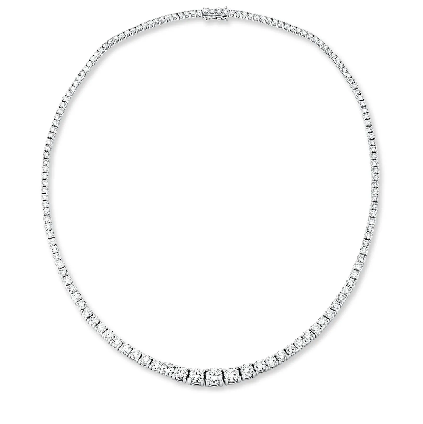 Collier aus 750 Gold Weißgold 135 Brillanten 13,45ct TW-SI L:42cm