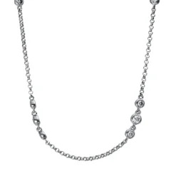 Collier aus 750 Gold Weißgold 24 Brillanten 1,2ct TW-SI L:45,7cm Zarge