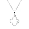 Collier aus 750 Gold Weißgold Brillant 0,02ct TW-SI L:45cm 4er-Krappe