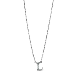 Collier aus 750 Gold Weißgold 15 Brillanten 0,07ct TW-SI L:43,2cm