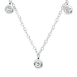 Collier aus 750 Gold Weißgold 3 Brillanten 0,09ct TW-SI L:43,2cm