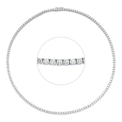 Collier aus 750 Gold Weißgold 145 Brillanten 10,64ct TW-SI L:42cm 4er-Krappe