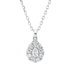 Collier aus 750 Gold Weißgold 10 Diamanten 0,19ct L:45cm
