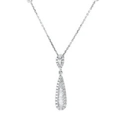 Collier aus 750 Gold Weißgold 47 Diamanten 0,48ct TW-SI L:45cm