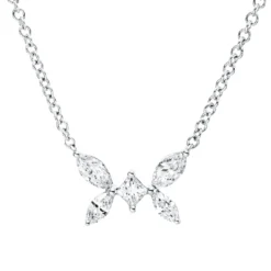 Collier aus 750 Gold Weißgold 5 Diamanten 0,38ct TW-SI L:40cm