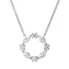 Collier aus 750 Gold Weißgold 8 Diamanten 0,48ct TW-PI L:45,7cm