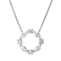Collier aus 750 Gold Weißgold 8 Diamanten 0,48ct TW-PI L:45,7cm