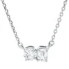Collier aus 750 Gold Weißgold 2 Diamanten 0,28ct TW-SI L:45cm