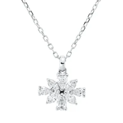 Collier aus 750 Gold Weißgold 8 Diamanten 0,34ct TW-VSI L:45cm