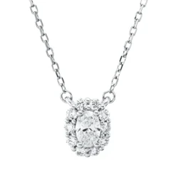 Collier aus 750 Gold Weißgold 11 Diamanten 0,35ct L:45cm