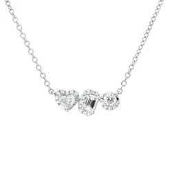Collier aus 750 Gold Weißgold 27 Diamanten 0,61ct TW-SI L:43,2cm