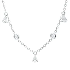 Collier aus 750 Gold Weißgold 11 Diamanten 1ct L:40,6cm