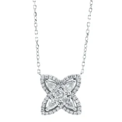 Collier aus 750 Gold Weißgold 45 Diamanten 0,53ct L:45,7cm