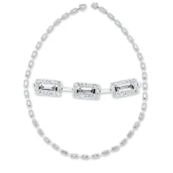 Collier aus 750 Gold Weißgold 760 Diamanten 6,68ct TW-SI L:45cm