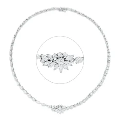 Collier aus 750 Gold Weißgold 72 Diamanten 10,23ct F-SI L:42cm
