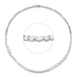 Collier aus 750 Gold Weißgold 63 Diamanten 10,11ct F-SI L:42cm