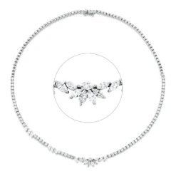 Collier aus 750 Gold Weißgold 76 Diamanten 6,04ct F-SI L:42cm