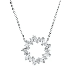 Collier aus 750 Gold Weißgold 18 Diamanten 0,42ct TW-SI L:45cm