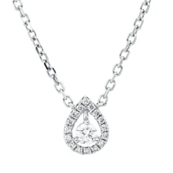 Collier aus 750 Gold Weißgold 17 Diamanten 0,19ct L:45,7cm