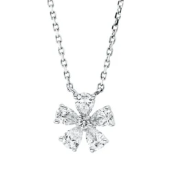 Collier aus 750 Gold Weißgold 6 Diamanten 0,32ct TW-SI L:45cm