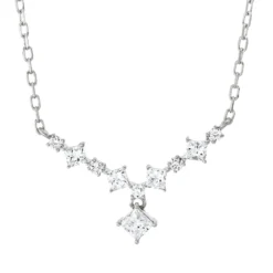 Collier aus 750 Gold Weißgold 10 Diamanten 0,38ct L:45,7cm