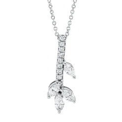 Collier aus 750 Gold Weißgold 12 Diamanten 0,33ct L:45,7cm